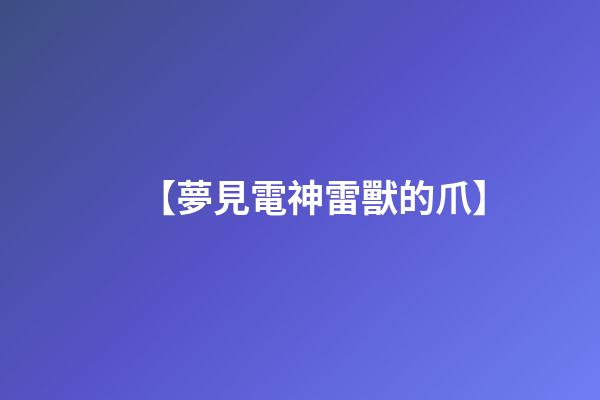 【夢見電神雷獸的爪】