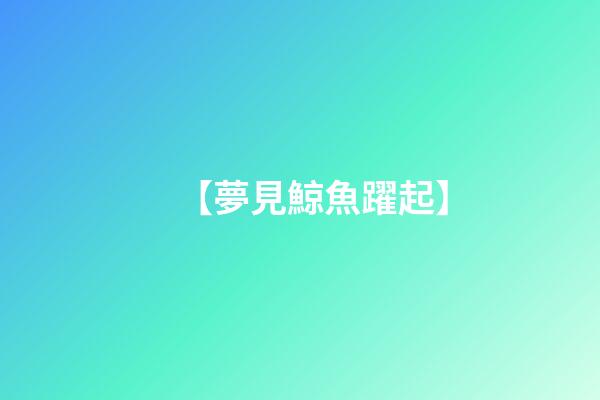 【夢見鯨魚躍起】