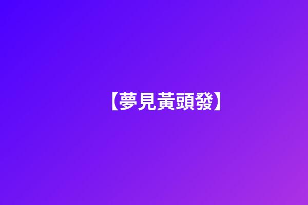 【夢見黃頭發】