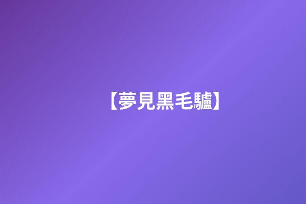 【夢見黑毛驢】