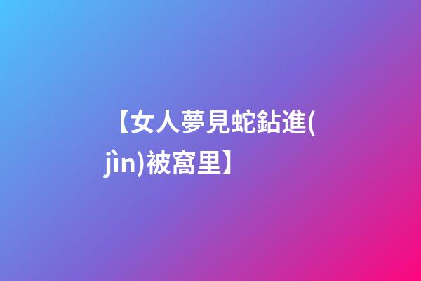 【女人夢見蛇鉆進(jìn)被窩里】