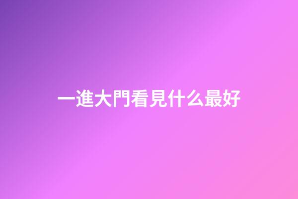 一進大門看見什么最好