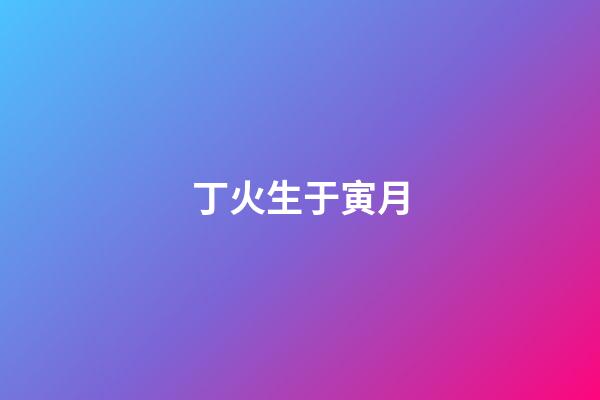 丁火生于寅月