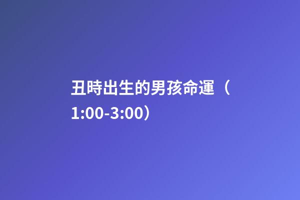 丑時出生的男孩命運（1:00-3:00）