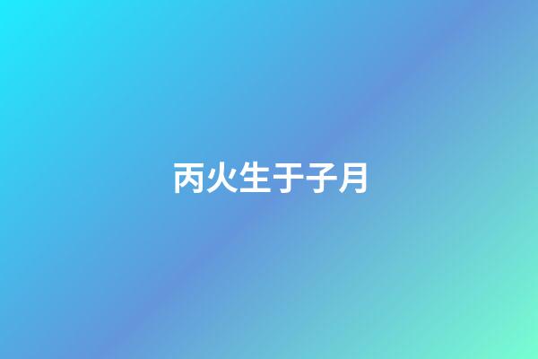 丙火生于子月