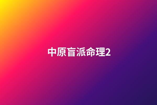 中原盲派命理2