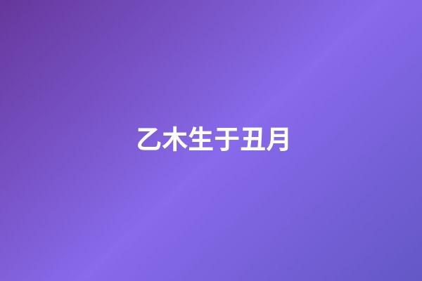 乙木生于丑月
