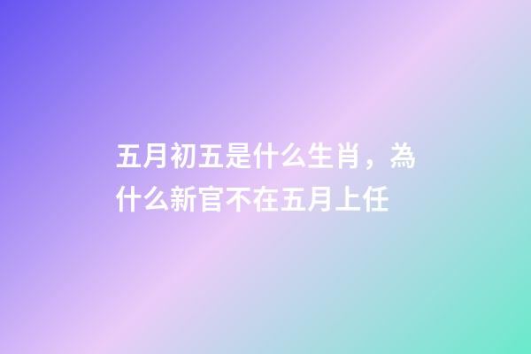 五月初五是什么生肖，為什么新官不在五月上任-第1張-觀點(diǎn)-玄機(jī)派