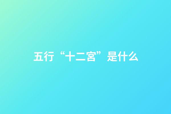 五行“十二宮”是什么?