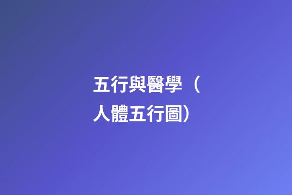 五行與醫學（人體五行圖）