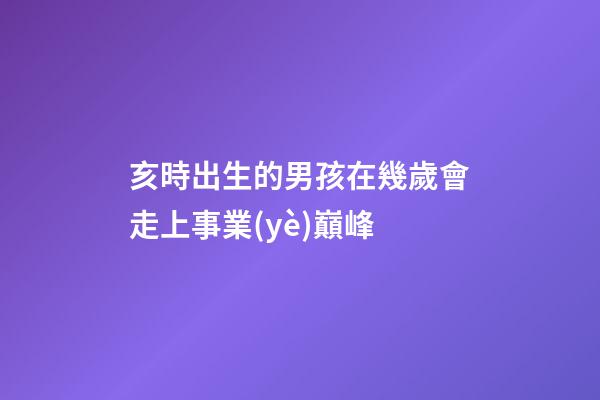 亥時出生的男孩在幾歲會走上事業(yè)巔峰