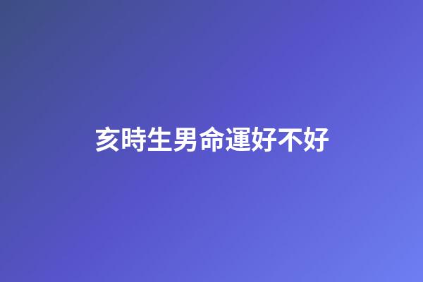 亥時生男命運好不好(命好的孩子多生在這幾個時辰，有了他們等于有了財庫)-第1張-觀點-玄機派