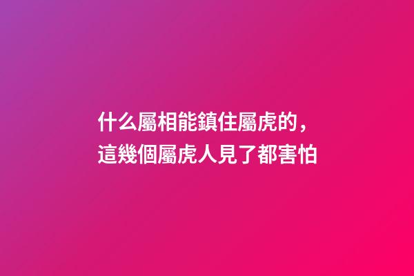 什么屬相能鎮住屬虎的，這幾個屬虎人見了都害怕
