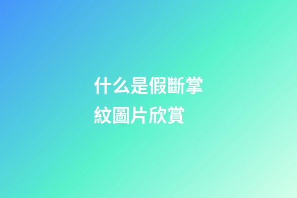 什么是假斷掌紋圖片欣賞