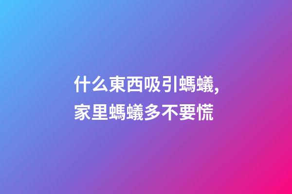 什么東西吸引螞蟻,家里螞蟻多不要慌-第1張-觀點-玄機派
