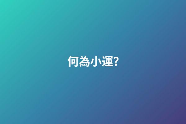 何為小運？