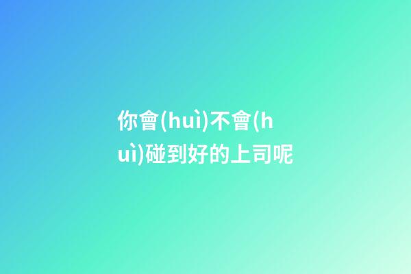 你會(huì)不會(huì)碰到好的上司呢?