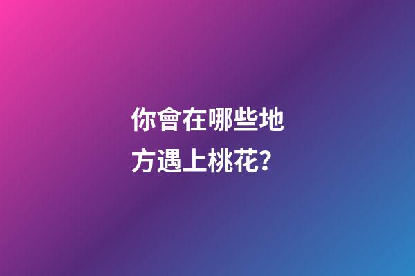你會在哪些地方遇上桃花？