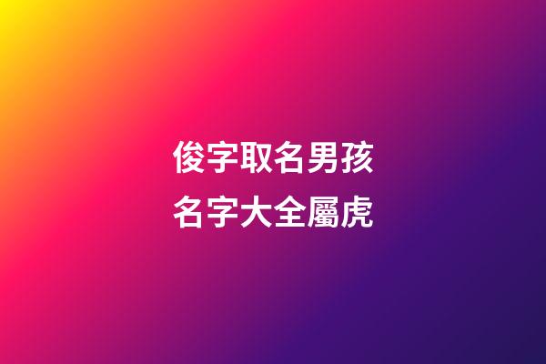 俊字取名男孩名字大全屬虎(俊字名字男孩名字好聽)-第1張-男孩起名-玄機(jī)派
