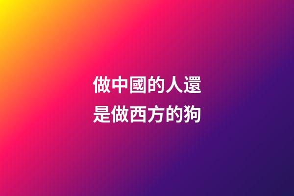 做中國的人還是做西方的狗