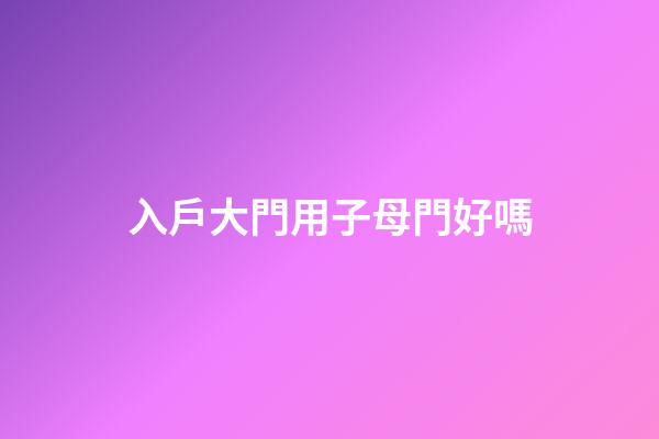 入戶大門用子母門好嗎