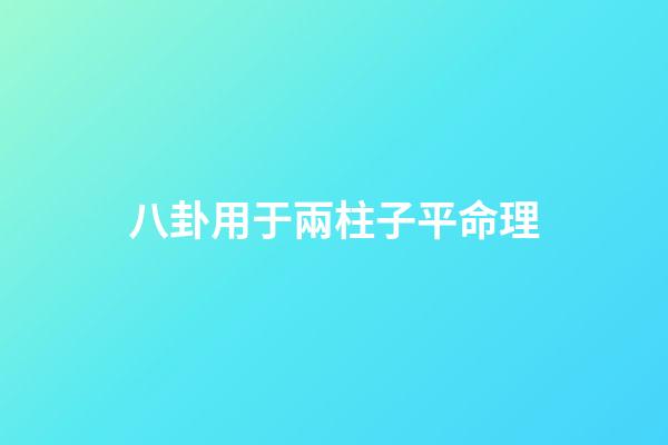 八卦用于兩柱子平命理