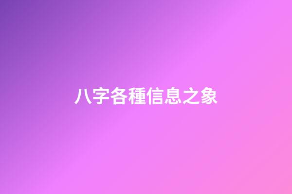 八字各種信息之象