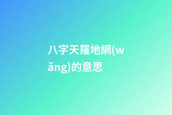 八字天羅地網(wǎng)的意思