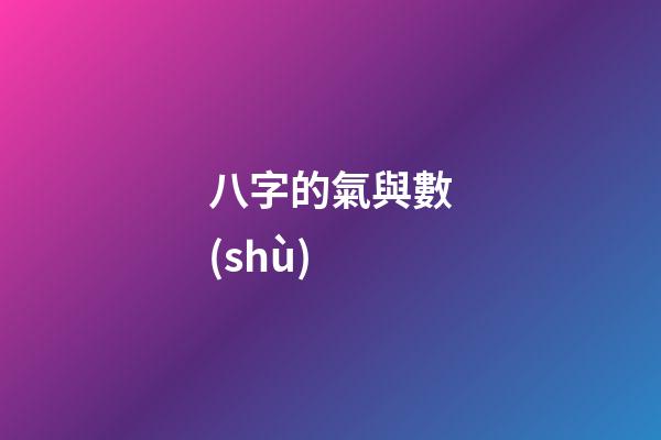 八字的氣與數(shù)