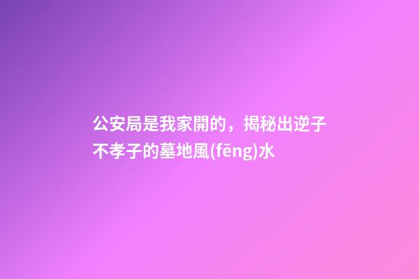 公安局是我家開的，揭秘出逆子不孝子的墓地風(fēng)水