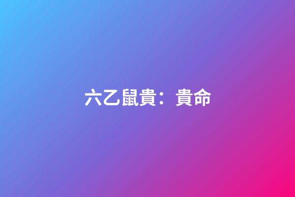 六乙鼠貴：貴命