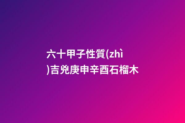 六十甲子性質(zhì)吉兇庚申辛酉石榴木