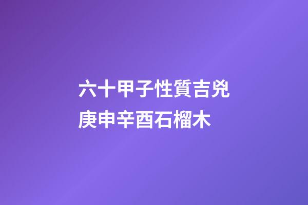 六十甲子性質吉兇庚申辛酉石榴木