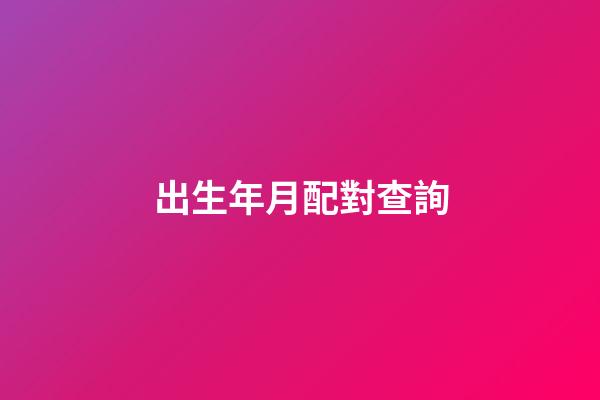 出生年月配對查詢