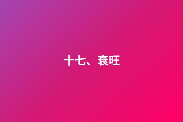 十七、衰旺