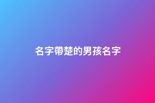 名字帶楚的男孩名字(名字帶楚的男孩名字有哪些)-第1張-男孩起名-玄機派