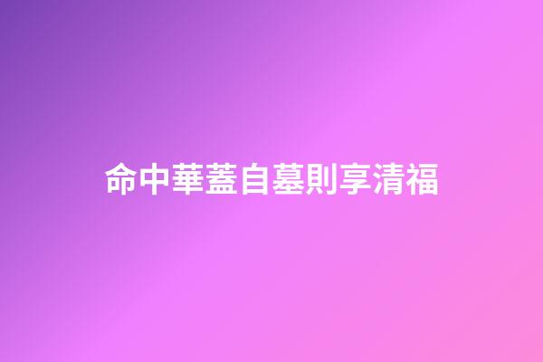 命中華蓋自墓則享清福