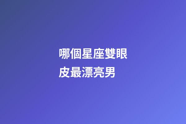 哪個星座雙眼皮最漂亮男