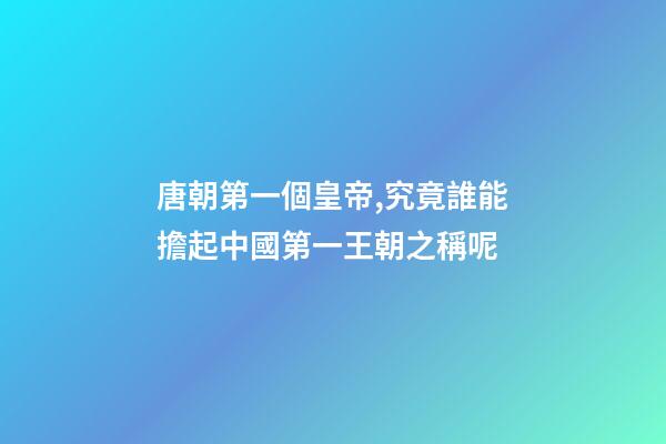 唐朝第一個皇帝,究竟誰能擔起中國第一王朝之稱呢-第1張-觀點-玄機派