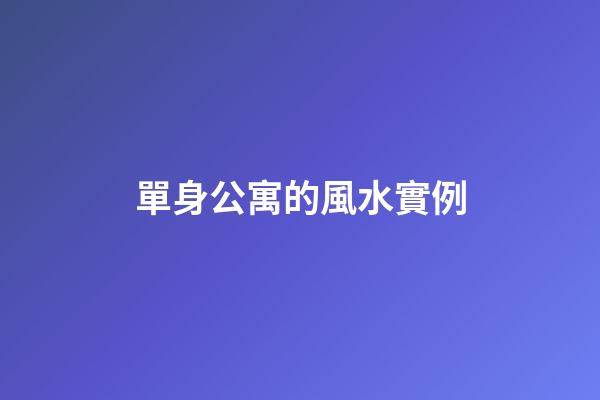 單身公寓的風水實例