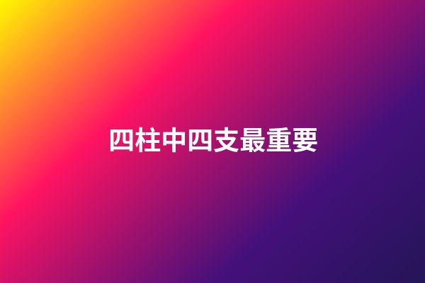 四柱中四支最重要