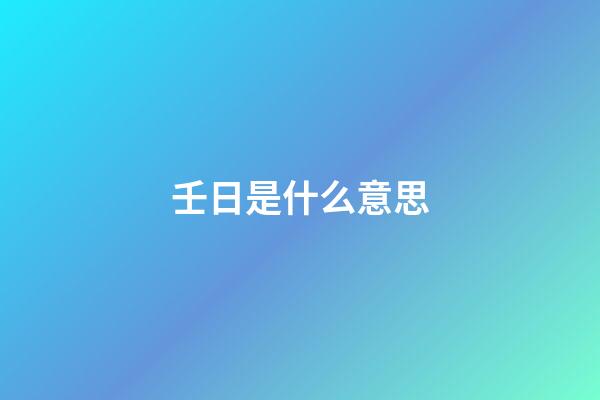 壬日是什么意思