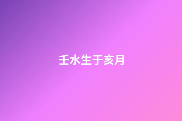 壬水生于亥月