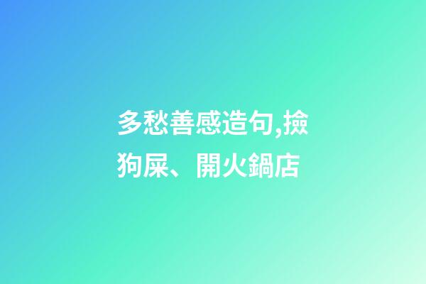 多愁善感造句,撿狗屎、開火鍋店-第1張-觀點-玄機派