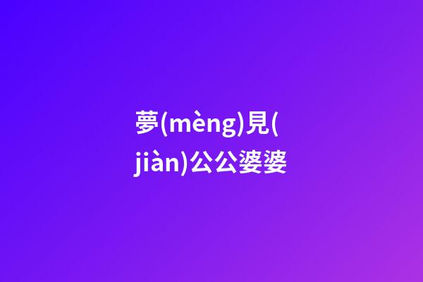 夢(mèng)見(jiàn)公公婆婆