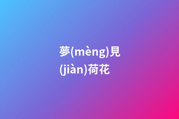夢(mèng)見(jiàn)荷花