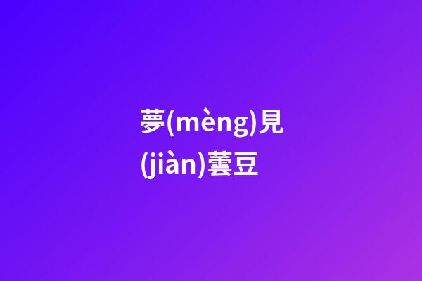 夢(mèng)見(jiàn)蕓豆