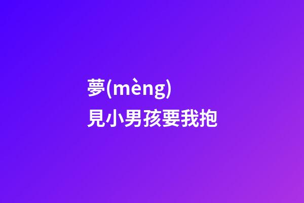 夢(mèng)見小男孩要我抱