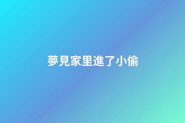 夢見家里進了小偷
