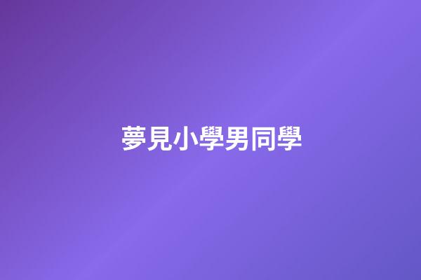 夢見小學男同學